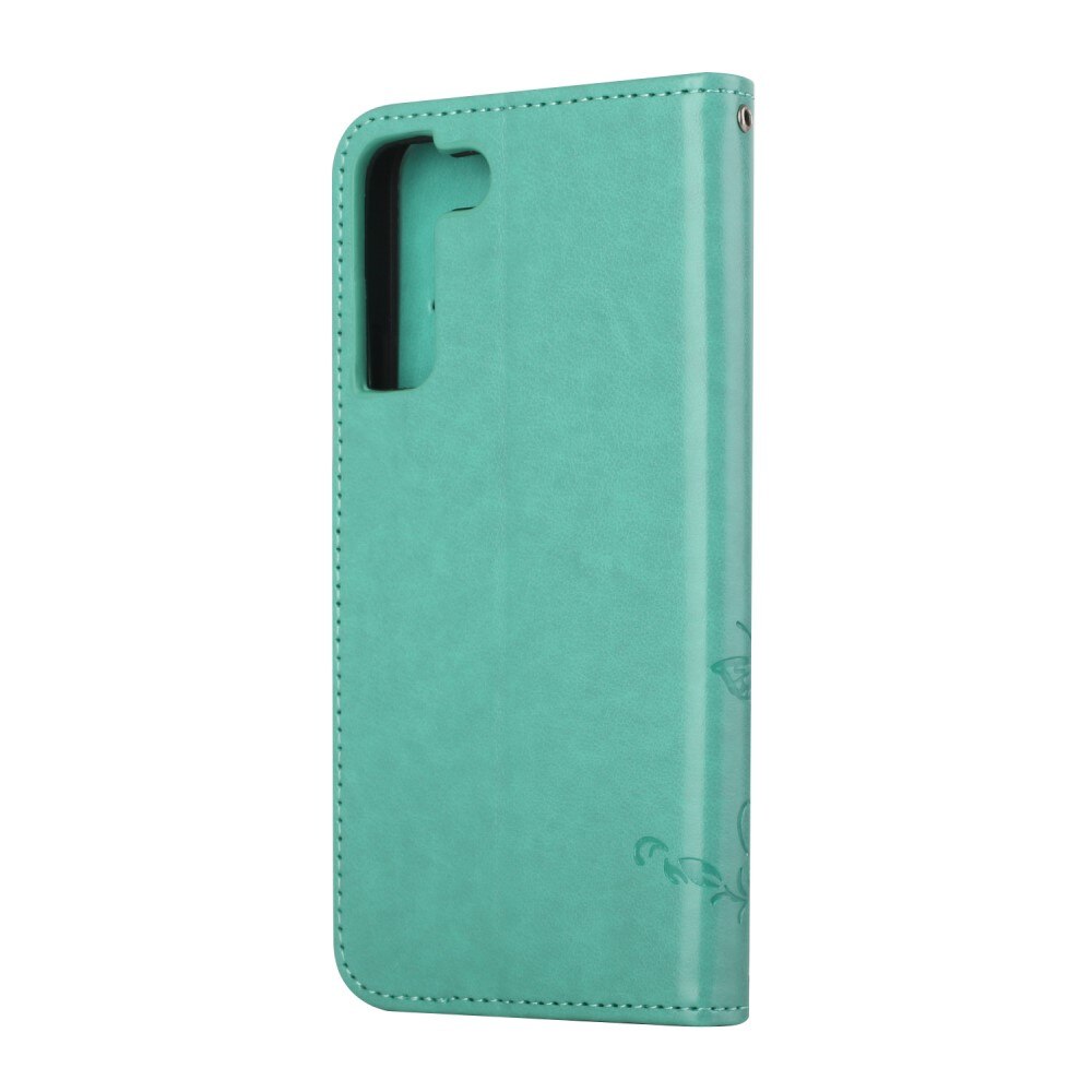 Læderetui Sommerfugle Samsung Galaxy S22 Plus Grøn