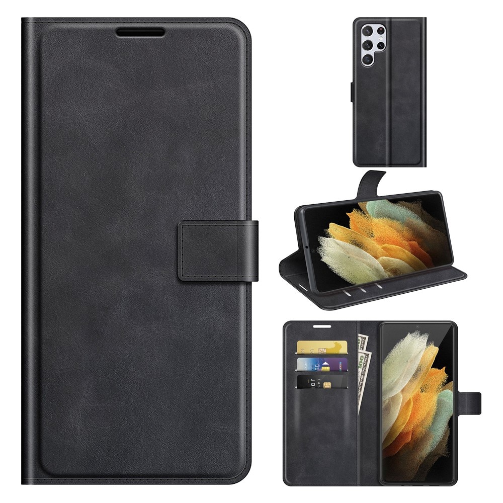 Leather Wallet Galaxy S22 Ultra Black