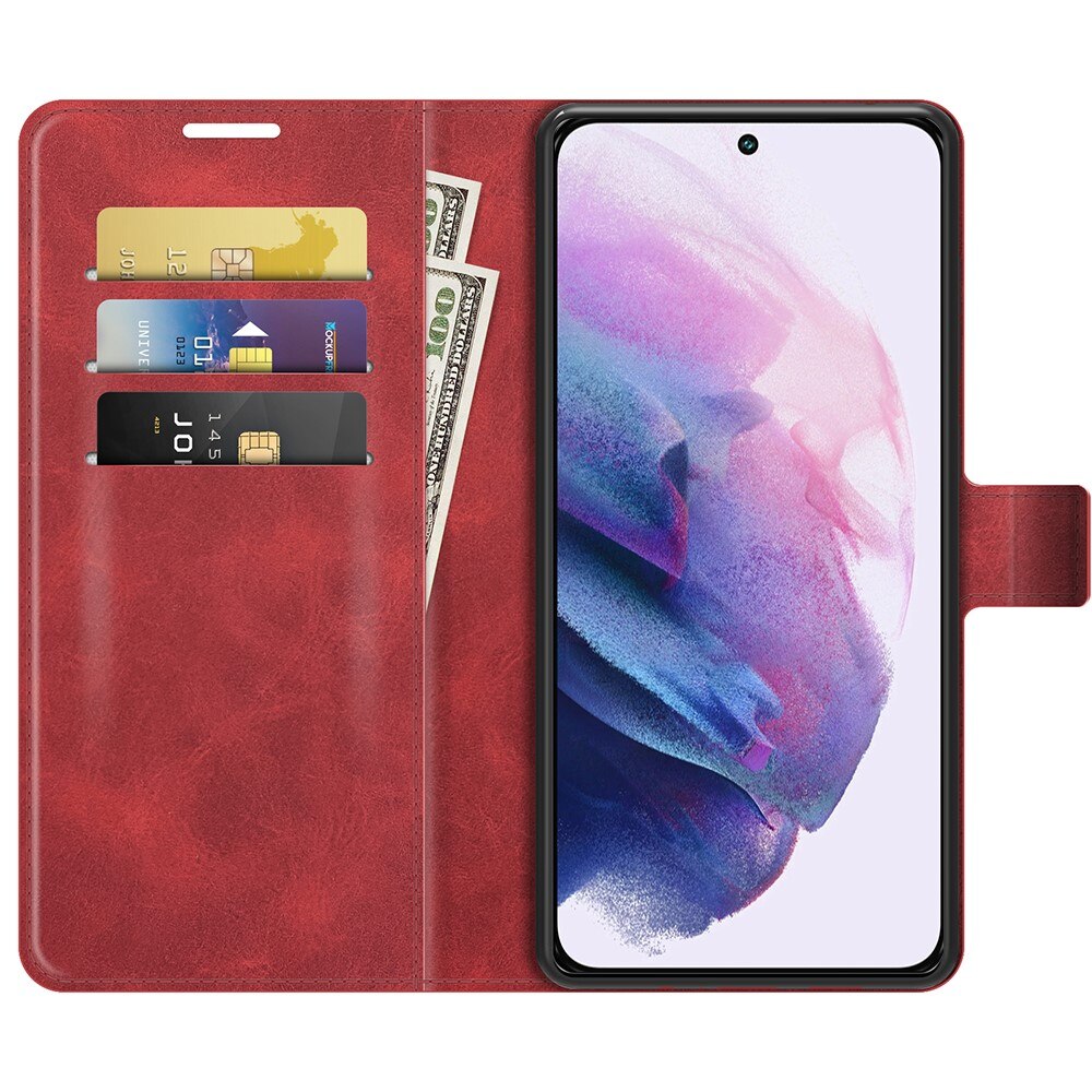 Leather Wallet Galaxy S22 Red