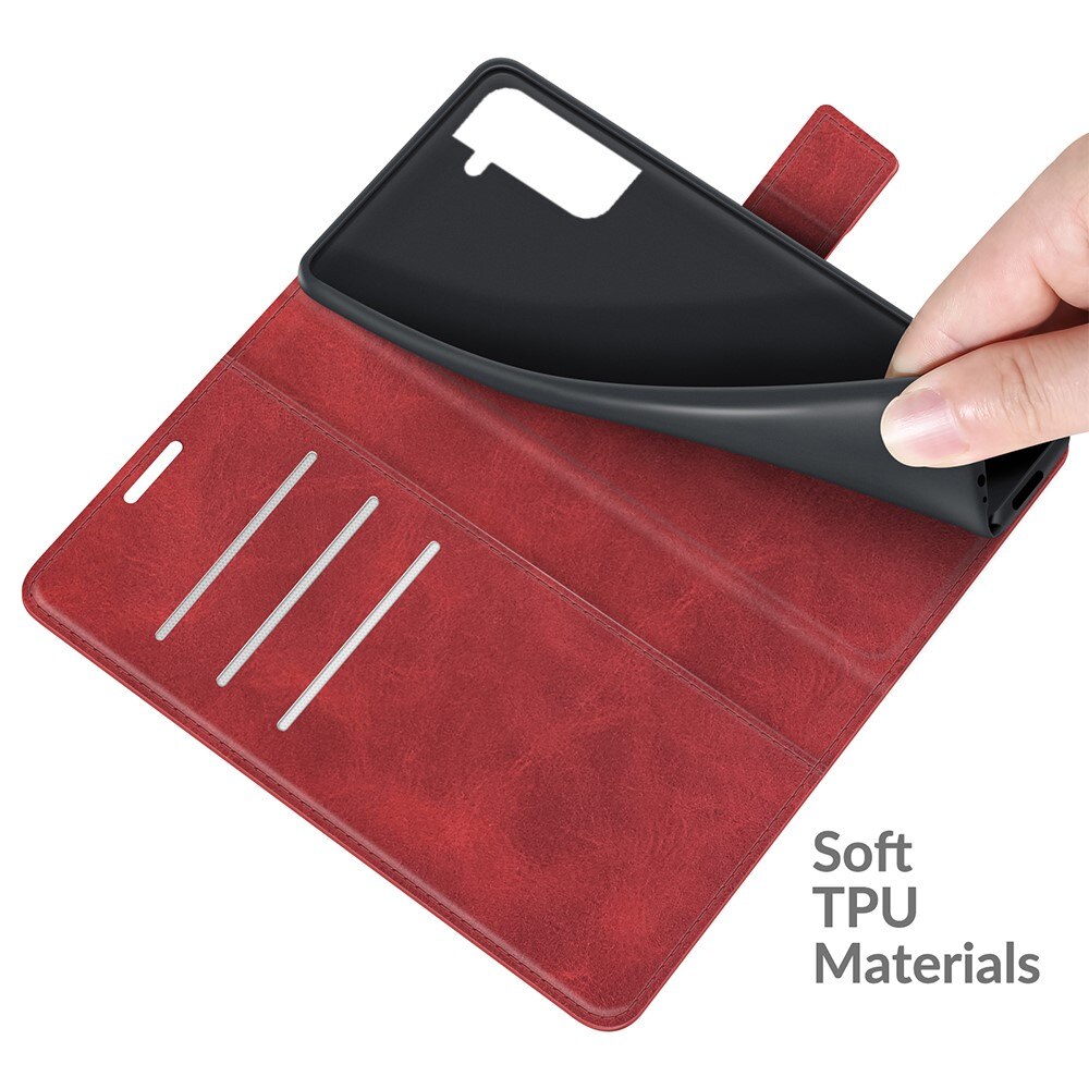 Leather Wallet Galaxy S22 Red