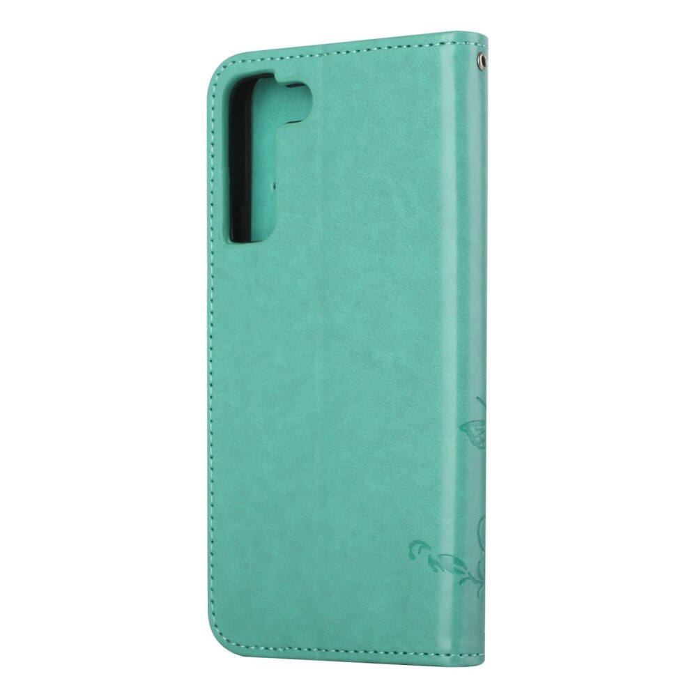 Læderetui Sommerfugle Samsung Galaxy S22 Grøn