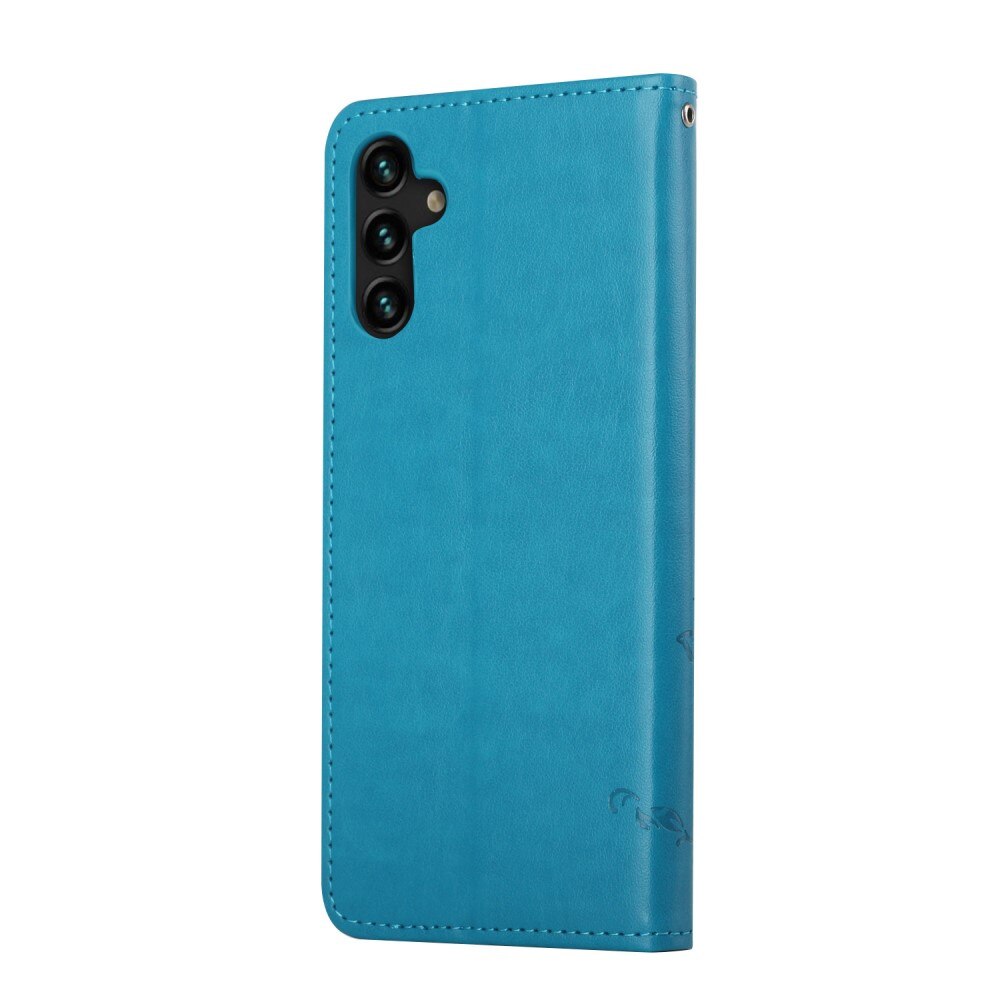 Læderetui Sommerfugle Samsung Galaxy A04s Blå