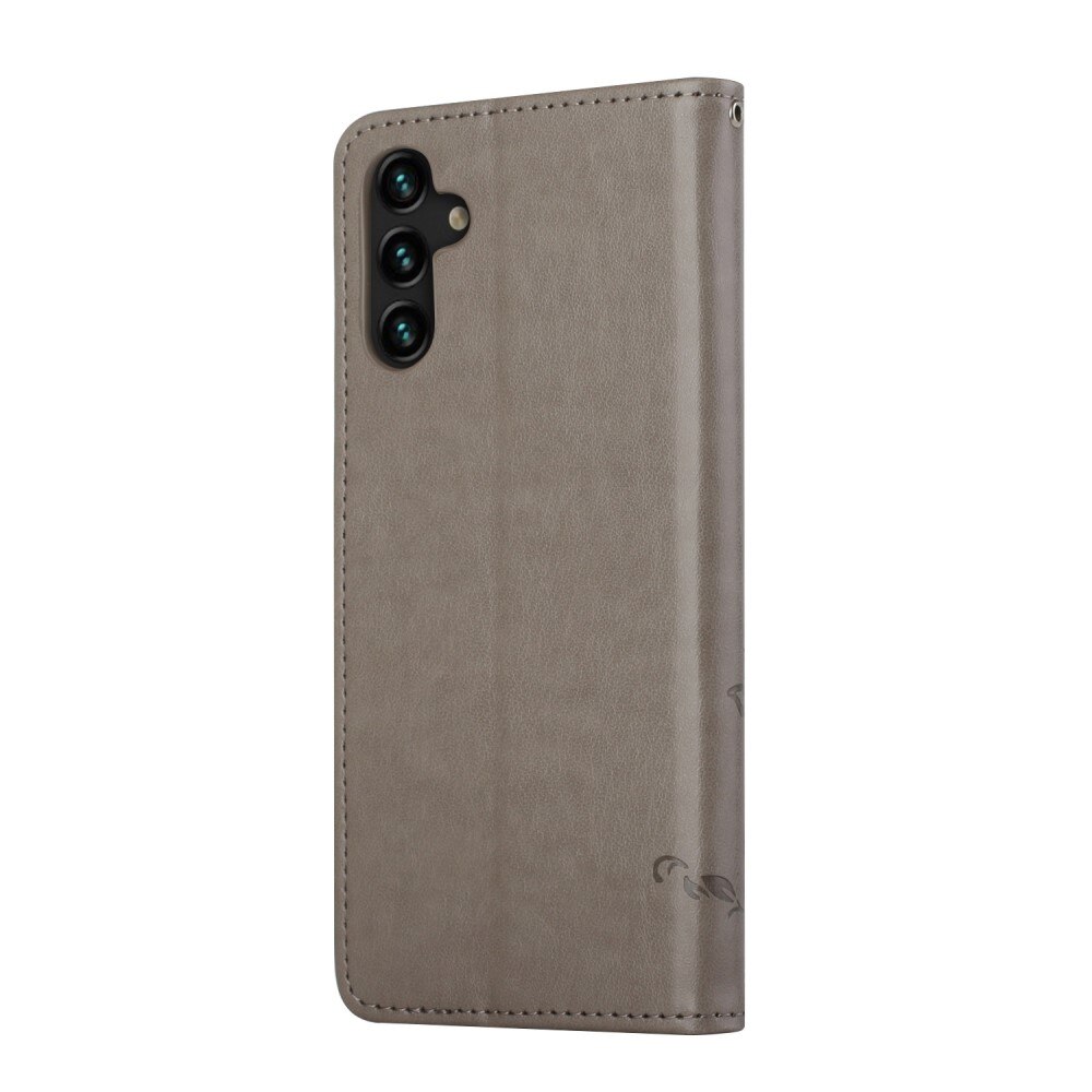 Læderetui Sommerfugle Samsung Galaxy A04s Grå