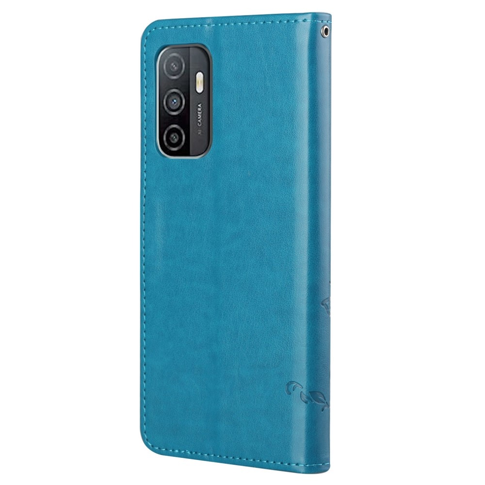 Læderetui Sommerfugle Samsung Galaxy A53 blå