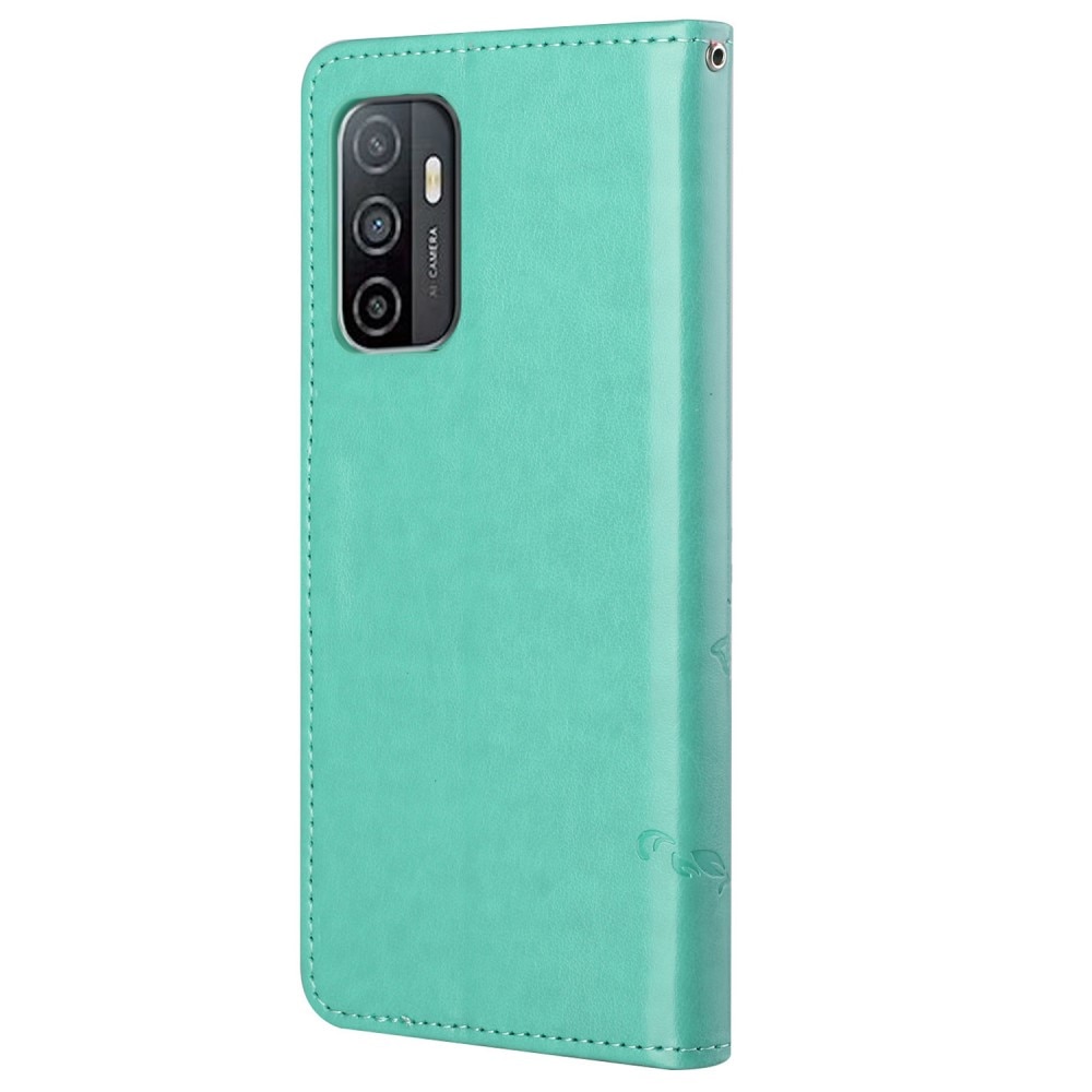Læderetui Sommerfugle Samsung Galaxy A53 Grøn