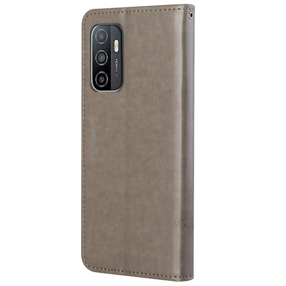 Læderetui Sommerfugle Samsung Galaxy A33 Grå