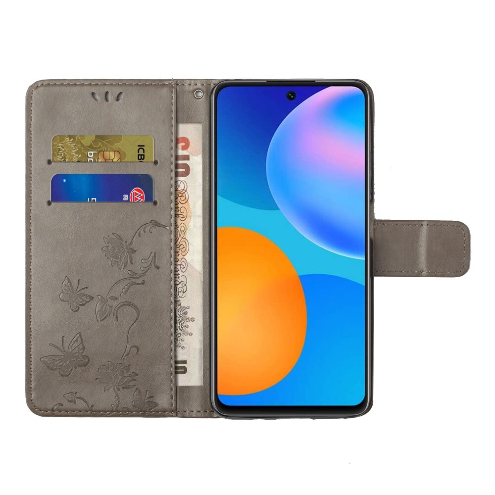 Læderetui Sommerfugle Samsung Galaxy A33 Grå