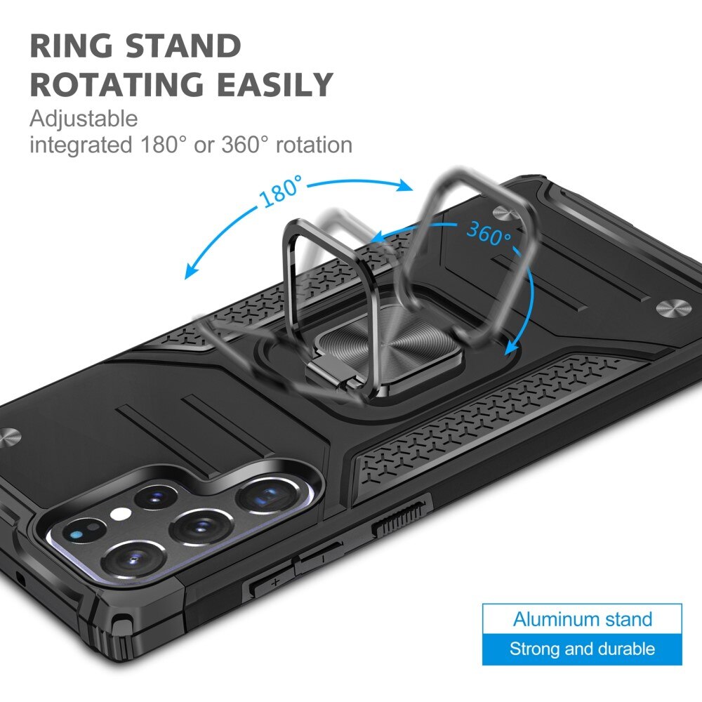 Hybridcover Tech Ring Samsung Galaxy S22 Ultra sort