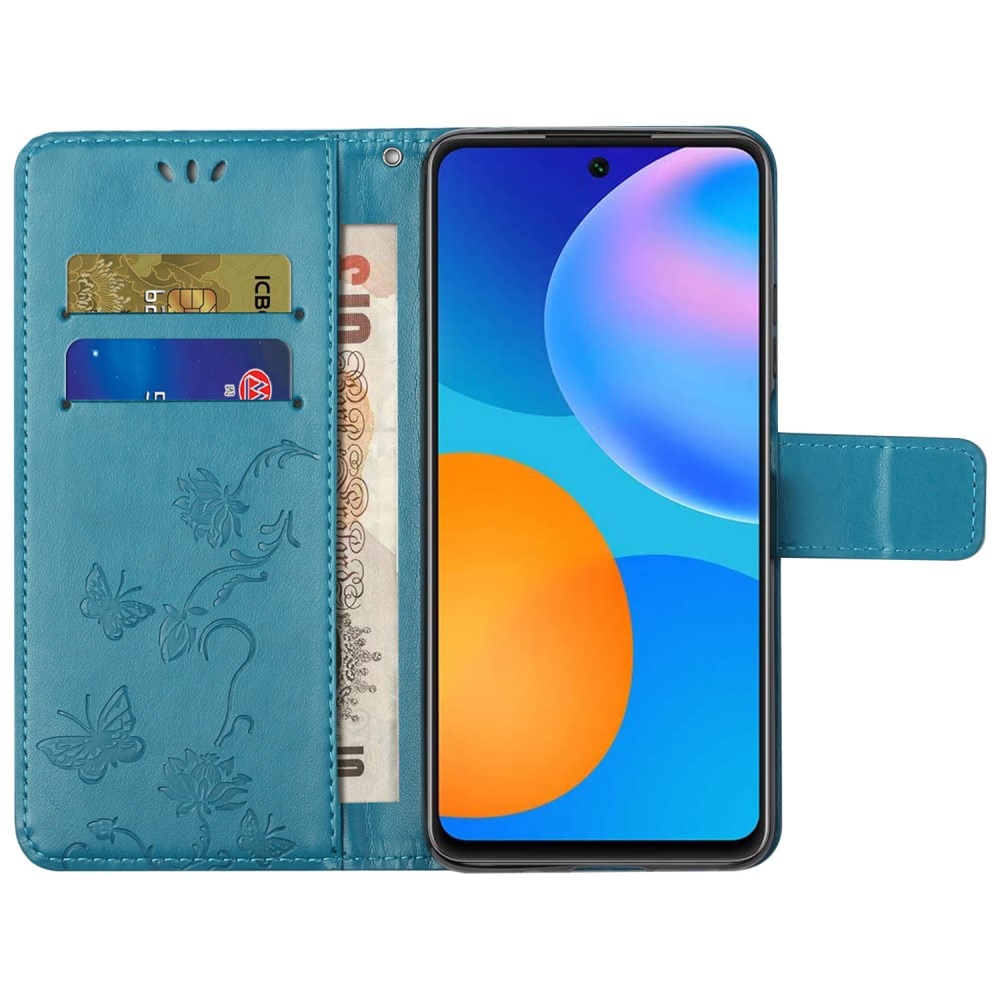 Læderetui Sommerfugle Samsung Galaxy A73 5G Blå