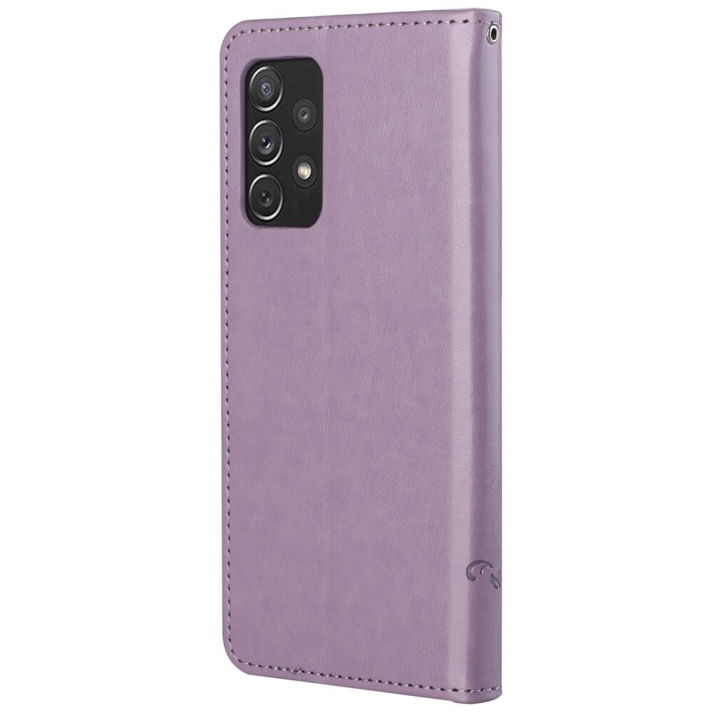 Læderetui Sommerfugle Samsung Galaxy A73 5G Lilla
