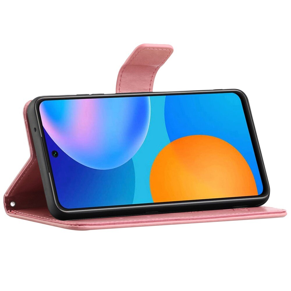 Læderetui Sommerfugle Samsung Galaxy A73 5G Lyserød