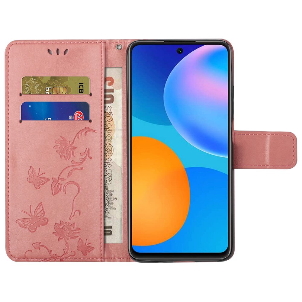 Læderetui Sommerfugle Samsung Galaxy A73 5G Lyserød