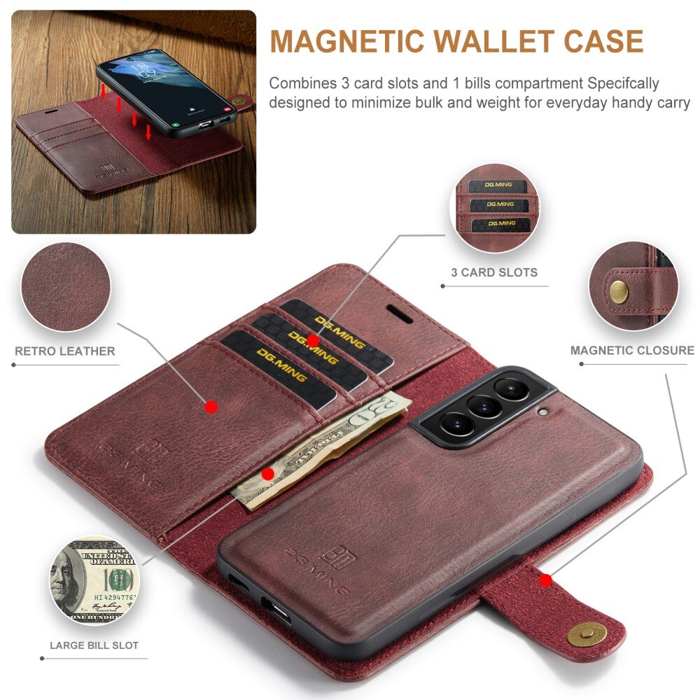 Magnet Wallet Samsung Galaxy S22 Rød