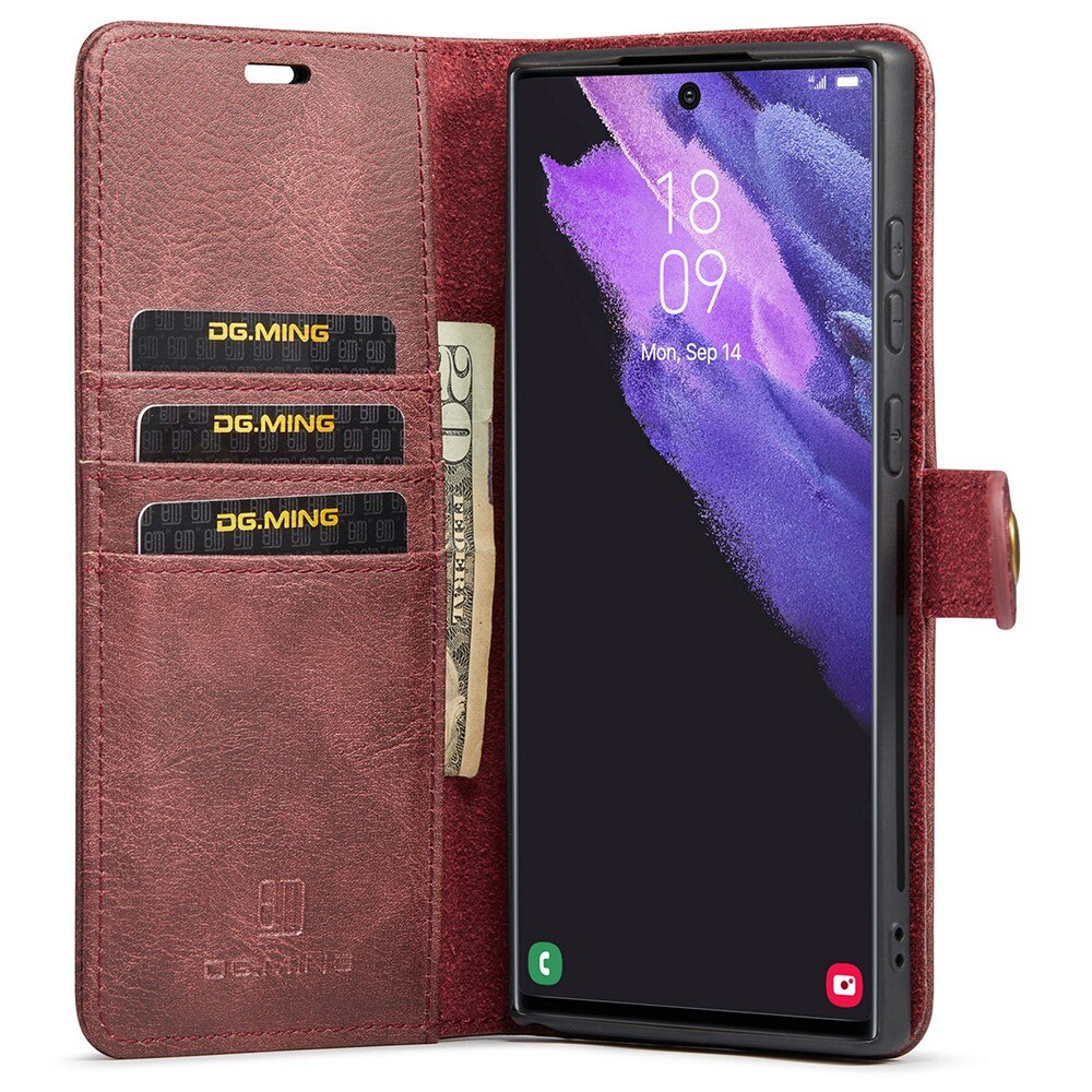 Magnet Wallet Samsung Galaxy S22 Ultra Rød