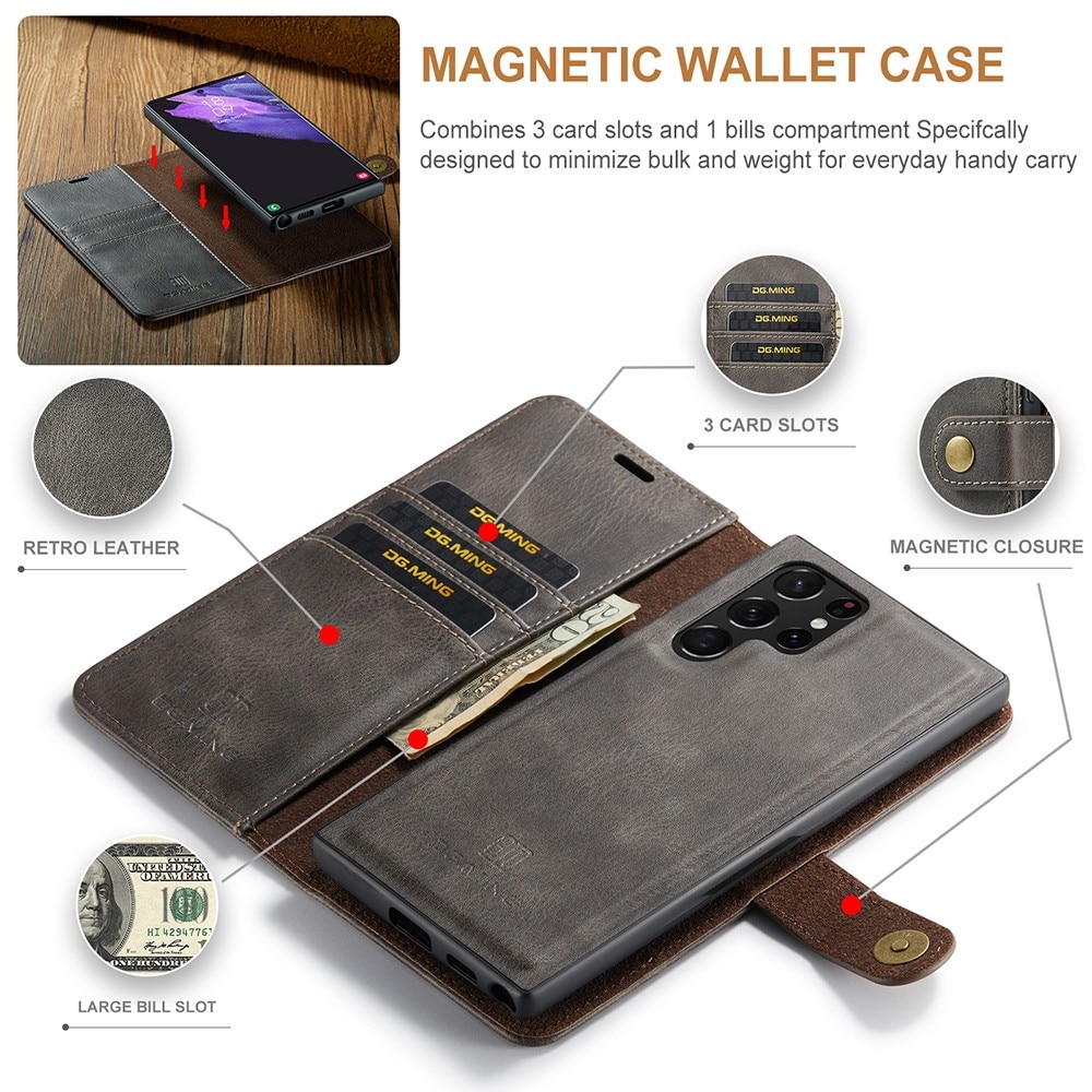 Magnet Wallet Samsung Galaxy S22 Ultra Brown