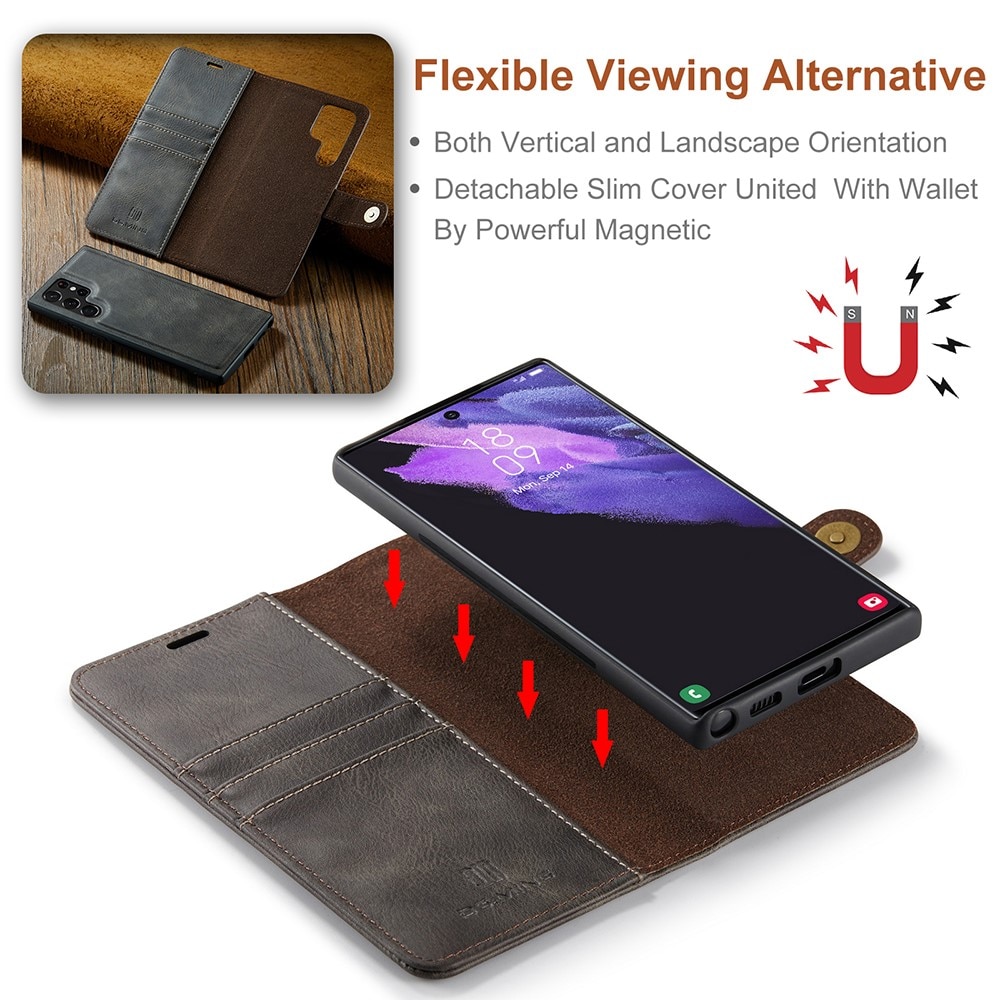 Magnet Wallet Samsung Galaxy S22 Ultra Brown
