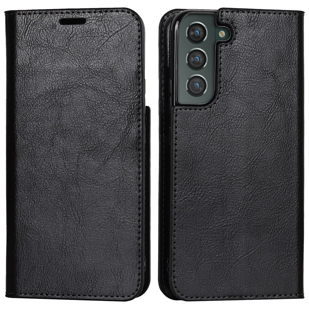 Mobiltaske Ægte Læder Samsung Galaxy S22 Plus sort