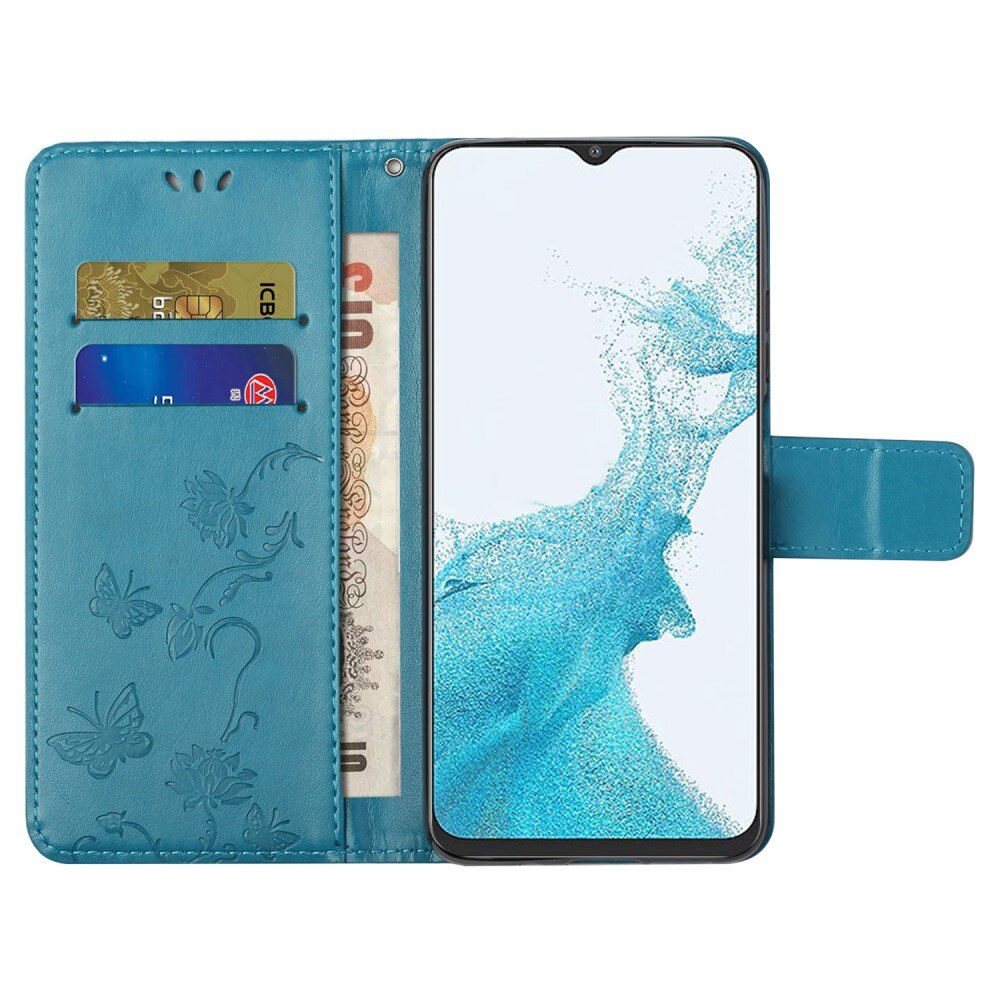 Læderetui Sommerfugle Samsung Galaxy A23 Blå