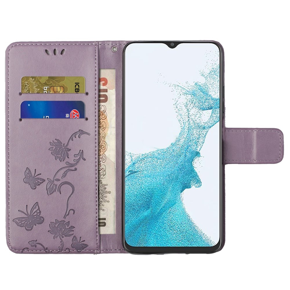 Læderetui Sommerfugle Samsung Galaxy A23 Lilla