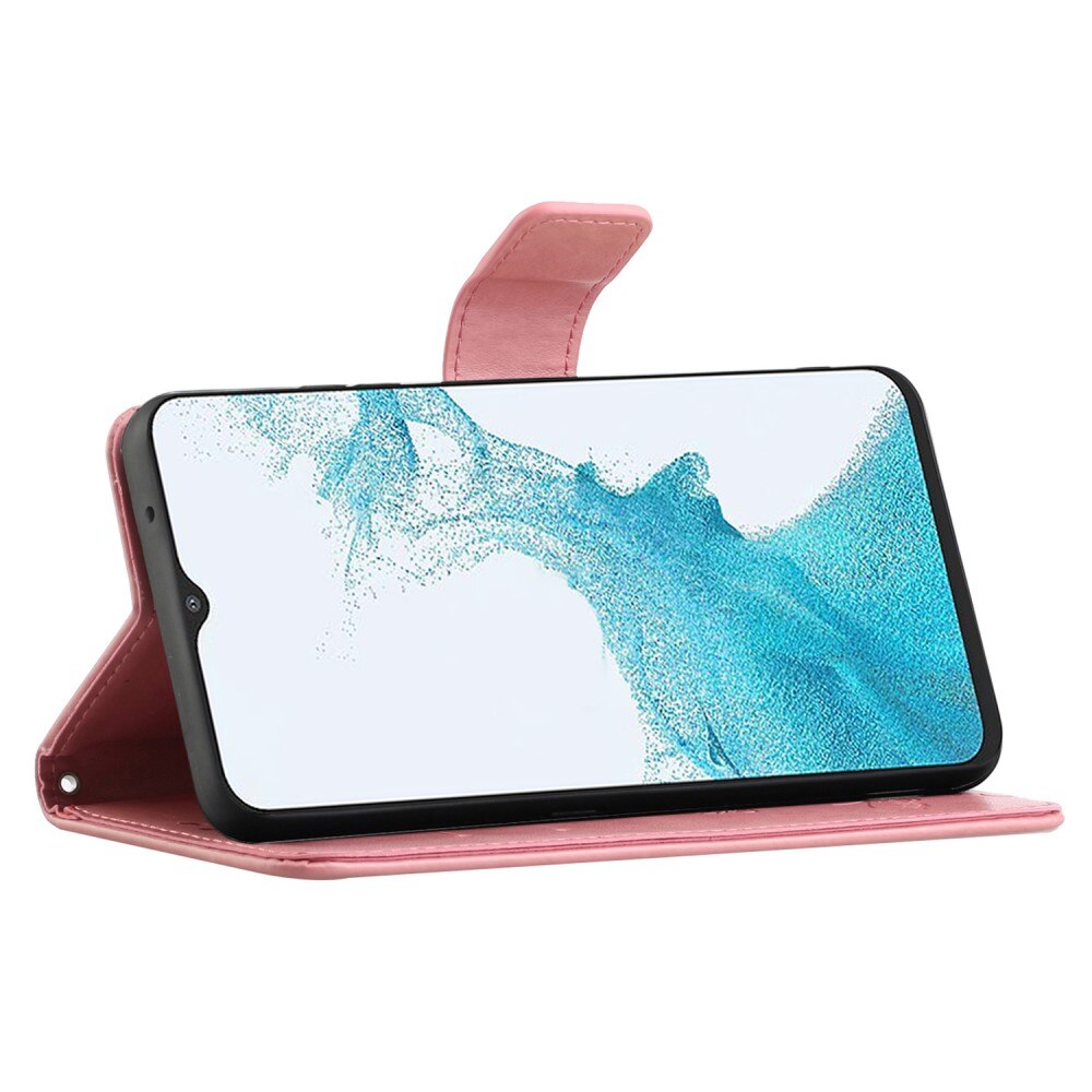 Læderetui Sommerfugle Samsung Galaxy A23 Lyserød
