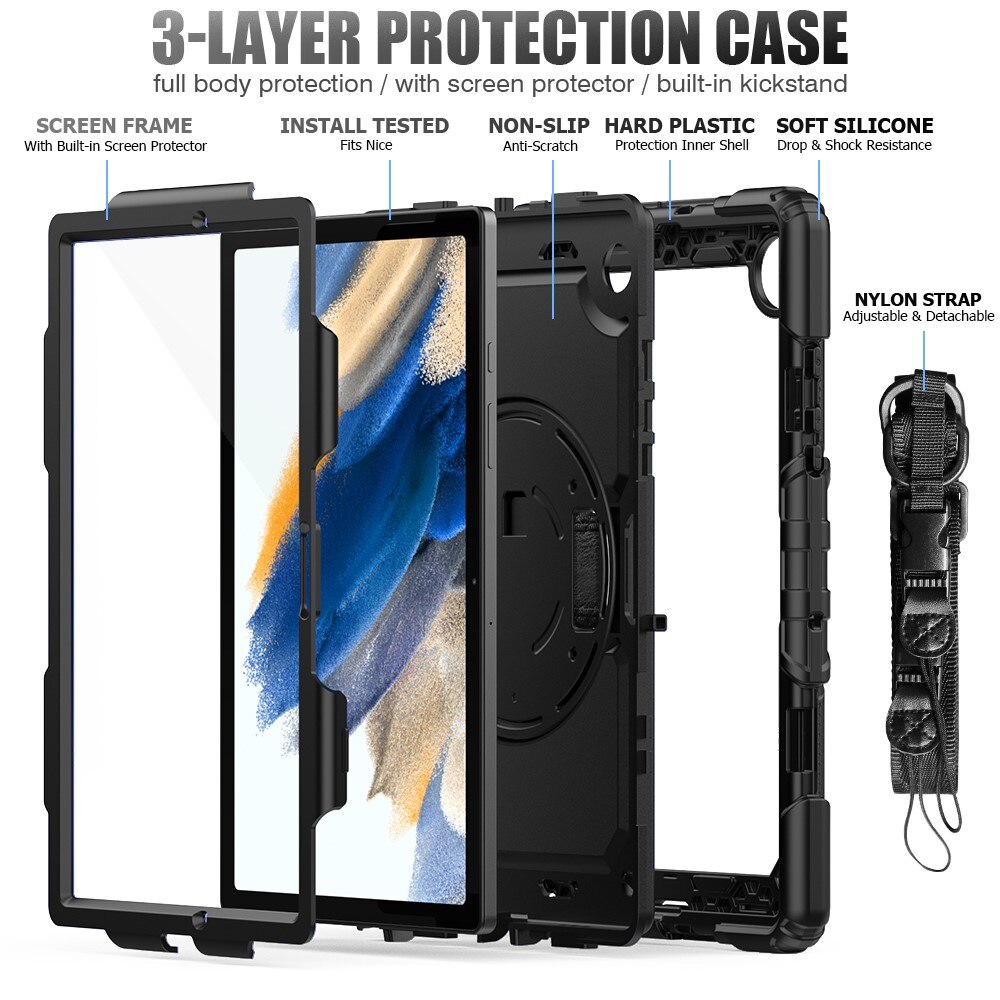 Stødsikker Full Protection Hybridcover Samsung Galaxy Tab A8 10.5 sort