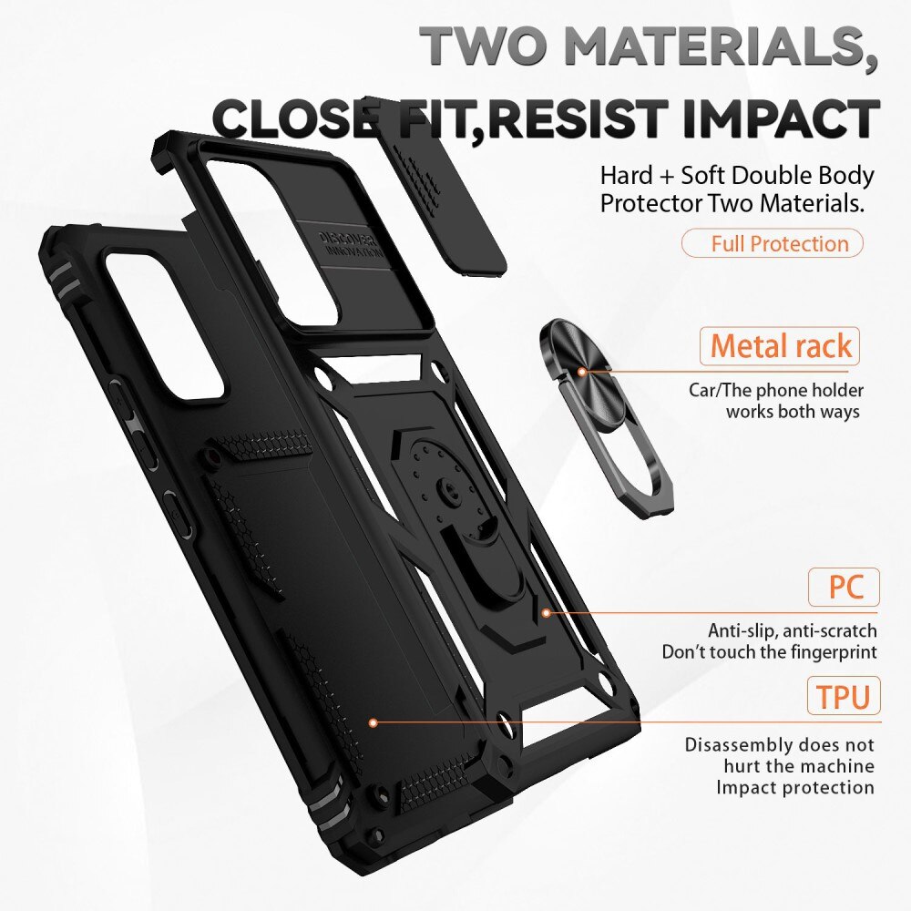Hybridcover Ring + Kamerabeskyttelse Samsung Galaxy A53 Sort