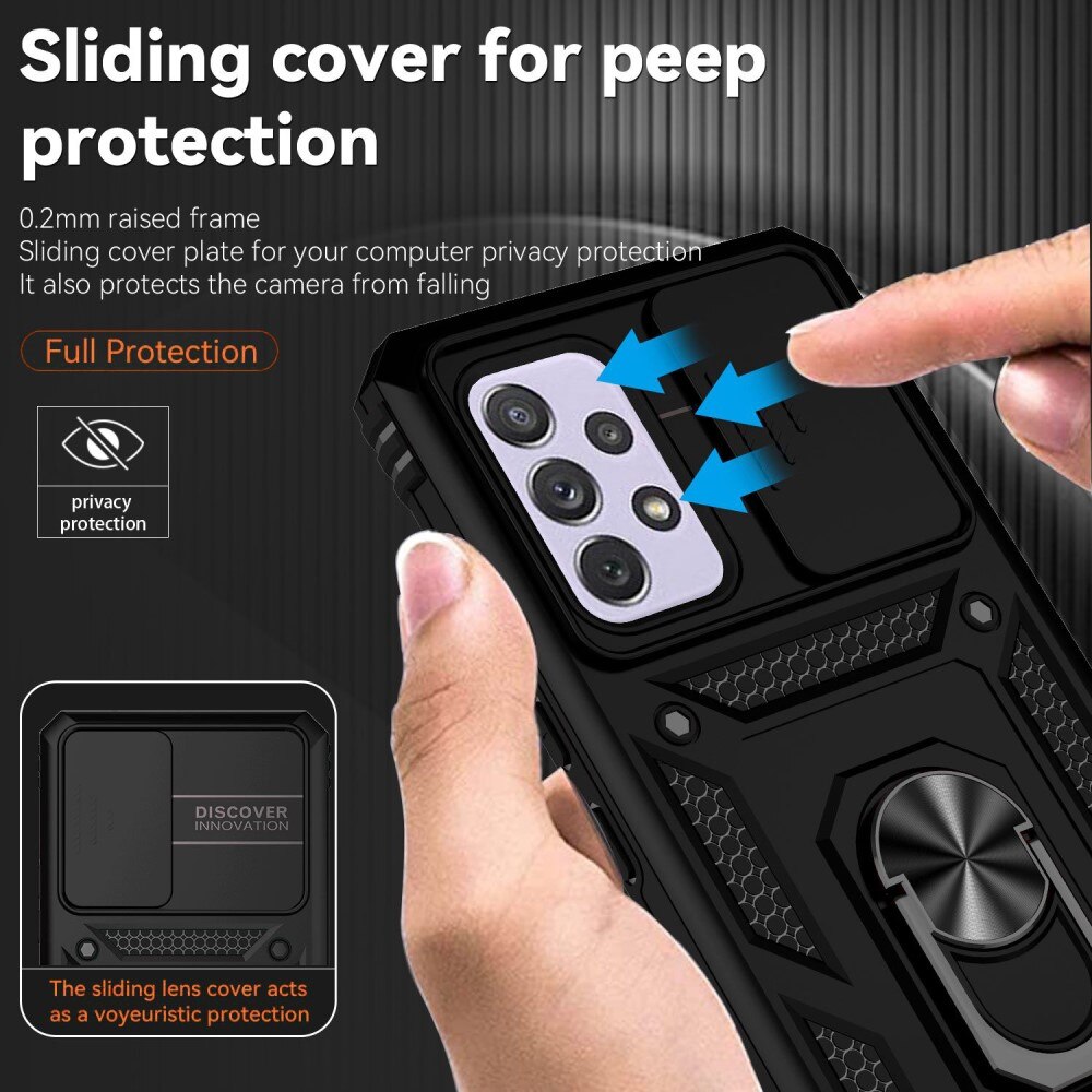 Hybridcover Ring + Kamerabeskyttelse Samsung Galaxy A53 Sort