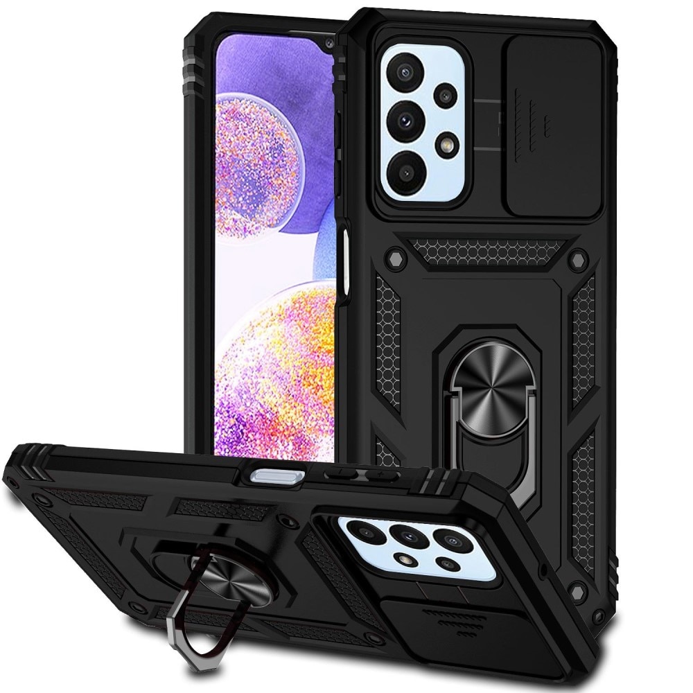 Hybridcover Ring + Kamerabeskyttelse Samsung Galaxy A23 Sort