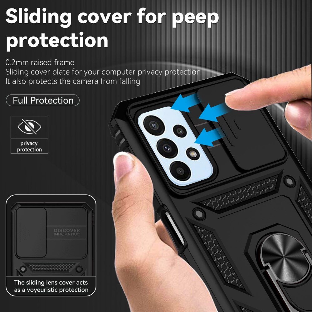 Hybridcover Ring + Kamerabeskyttelse Samsung Galaxy A23 Sort