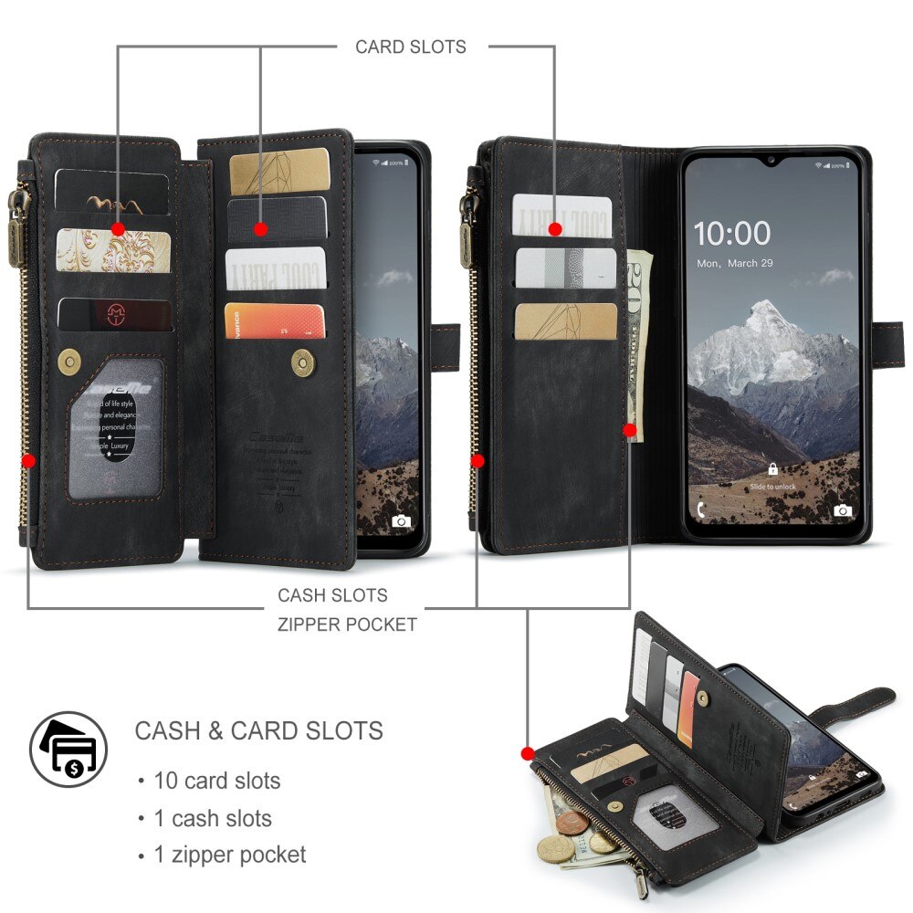 Zipper Wallet Samsung Galaxy A04s Sort