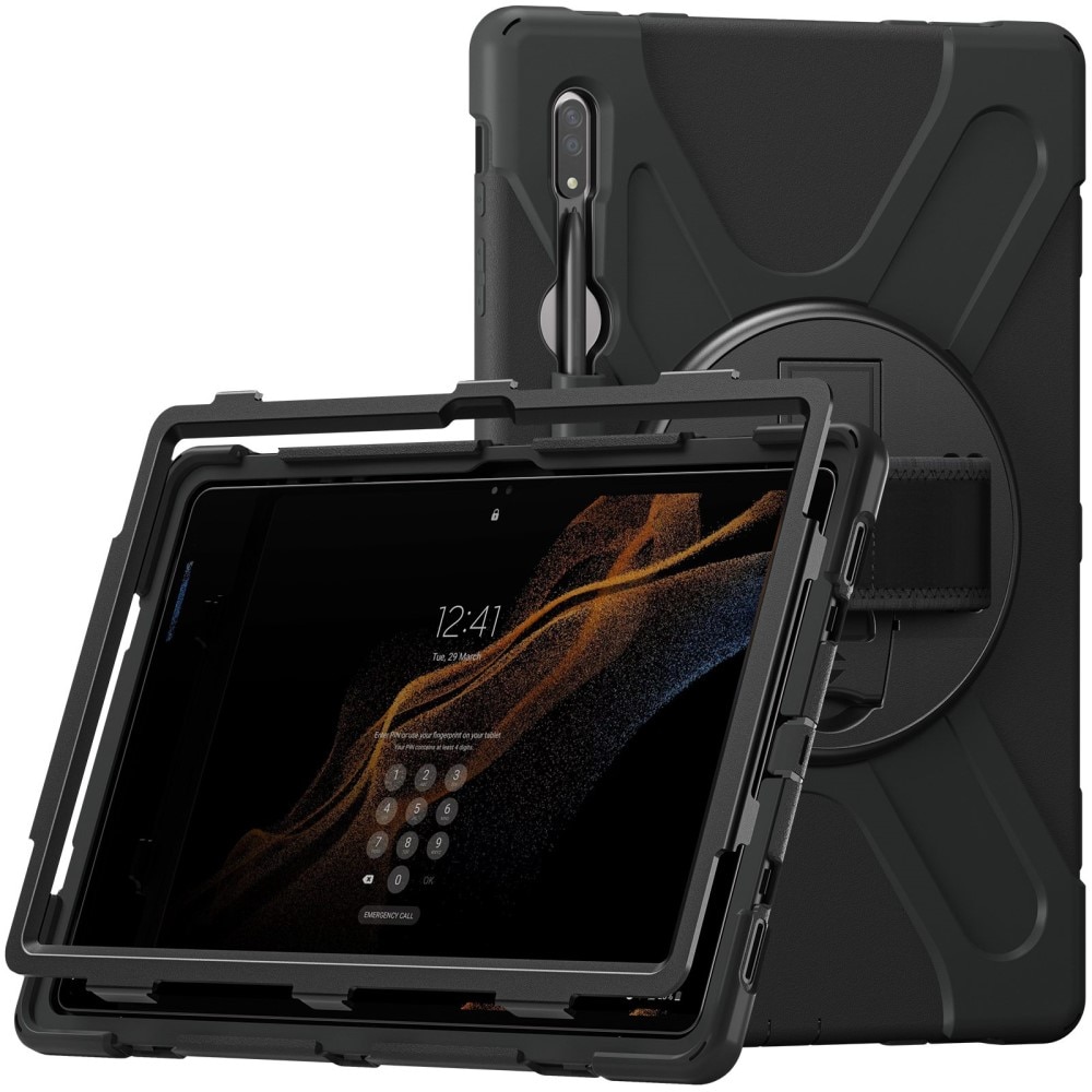 Stødsikker Hybridcover Samsung Galaxy Tab S8 Ultra sort