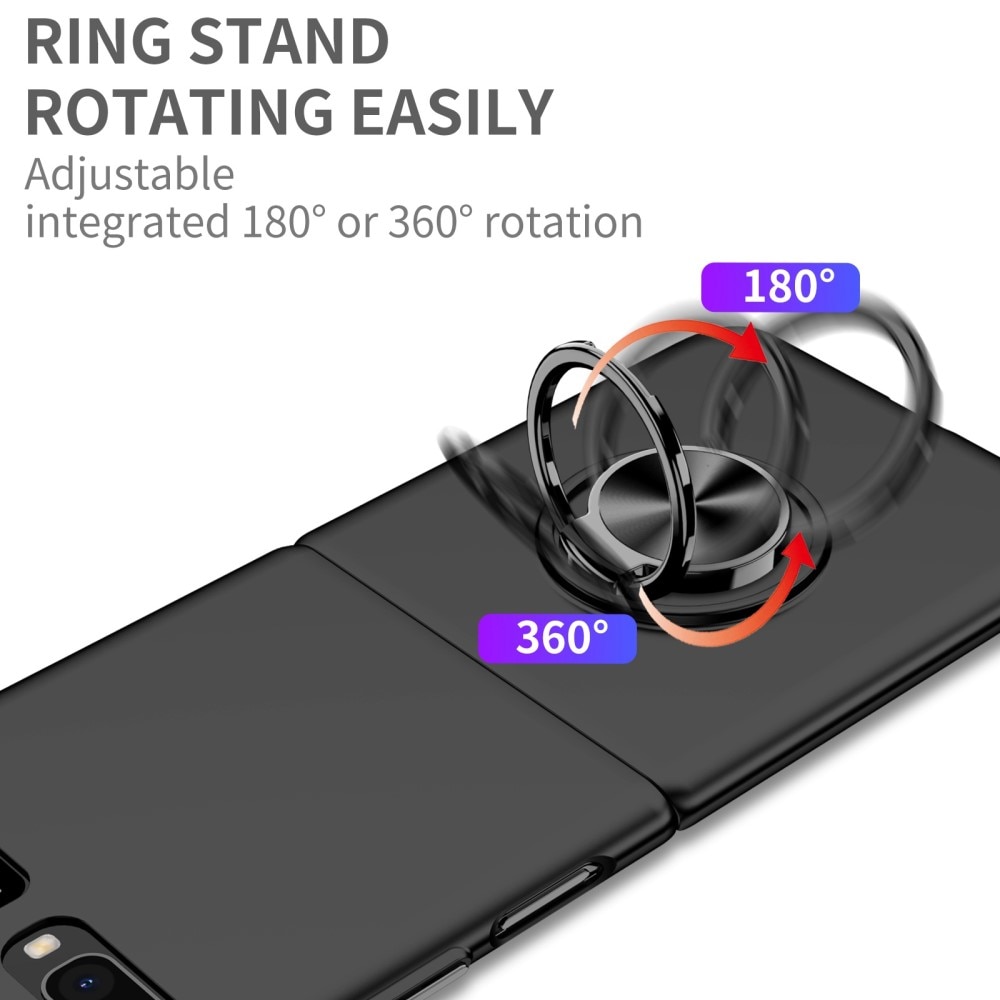 Samsung Galaxy Z Flip Cover magnetisk ringholder sort