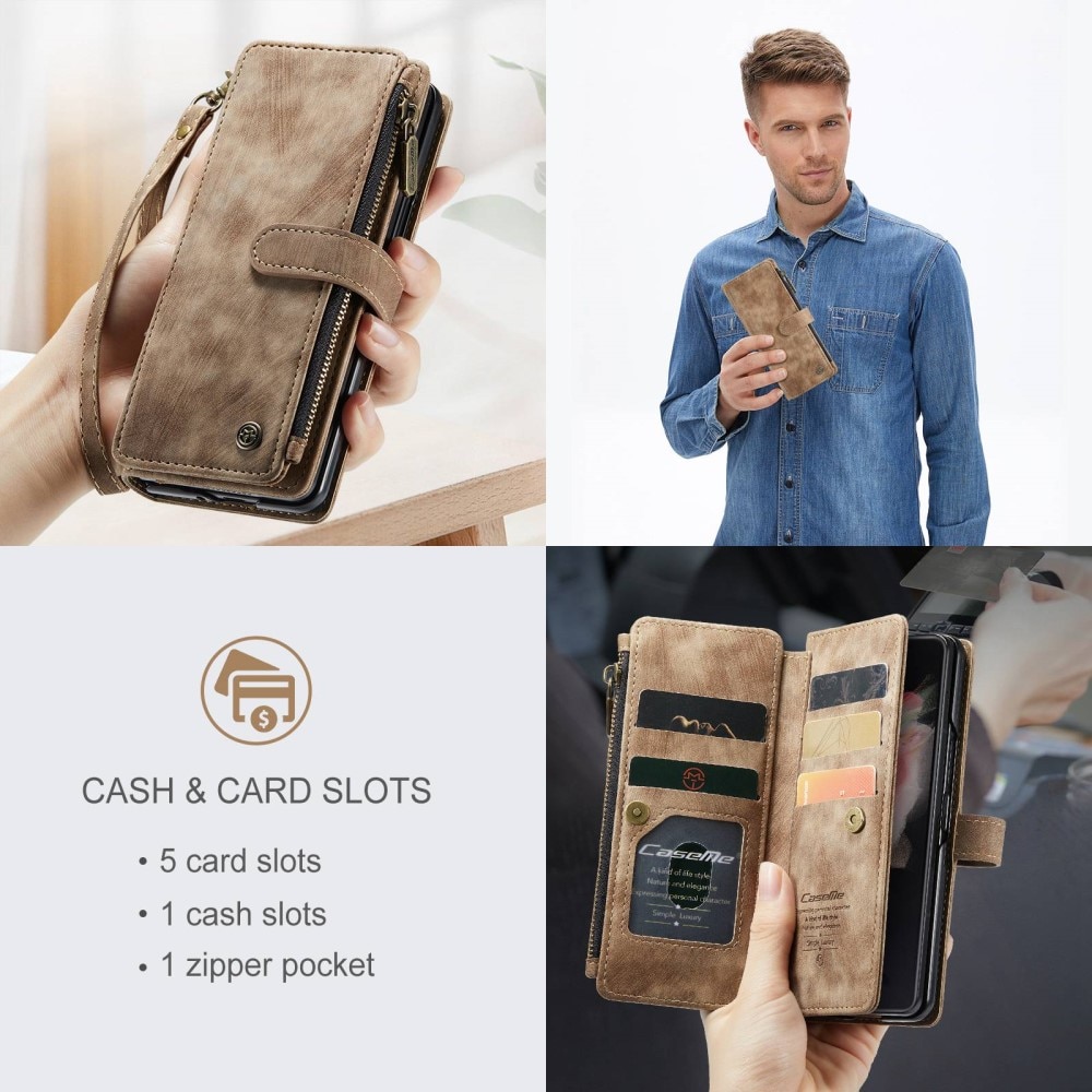 Zipper Wallet Samsung Galaxy Z Fold 3 brun