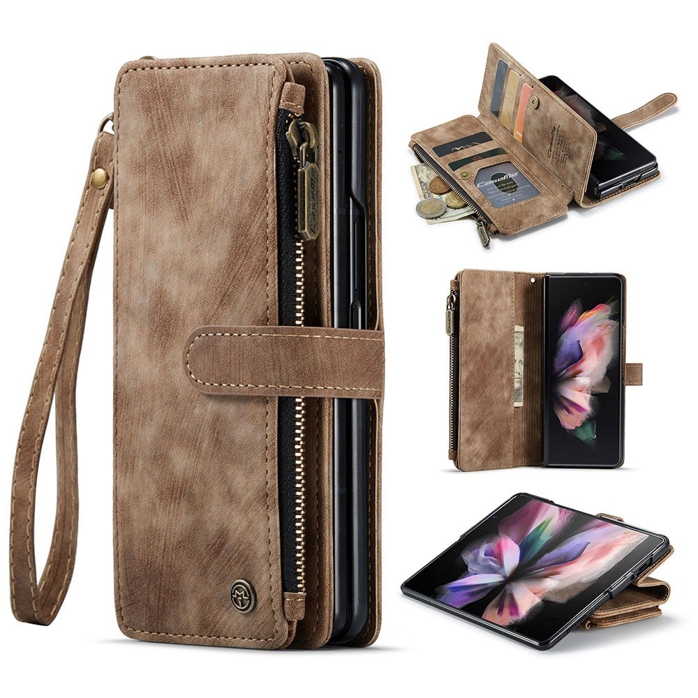 Zipper Wallet Samsung Galaxy Z Fold 3 brun