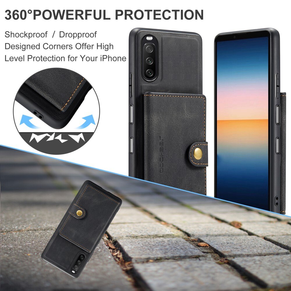 Magnetic Wallet Card Case Sony Xperia 10 III Black