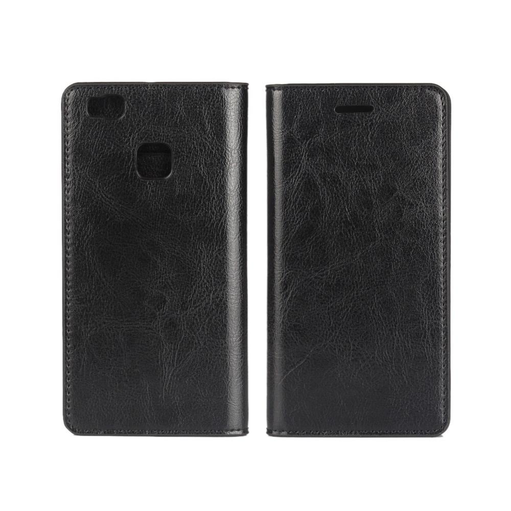 Mobiltaske Ægte Læder Huawei P9 Lite Sort