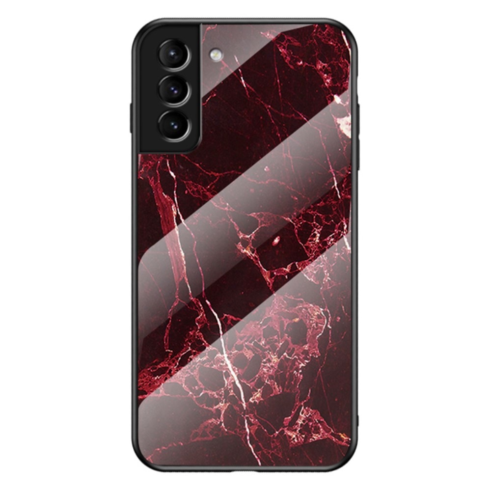 Cover Hærdet Glas Samsung Galaxy S22 rød marmor