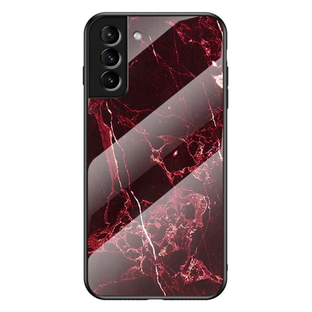 Cover Hærdet Glas Samsung Galaxy S22 Plus rød marmor