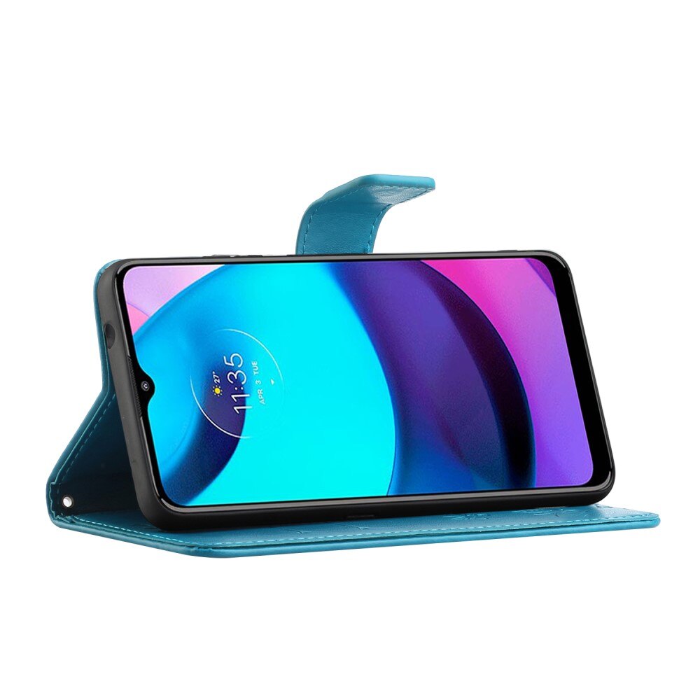 Læderetui Sommerfugle Motorola Moto E20/Moto E40 Blå