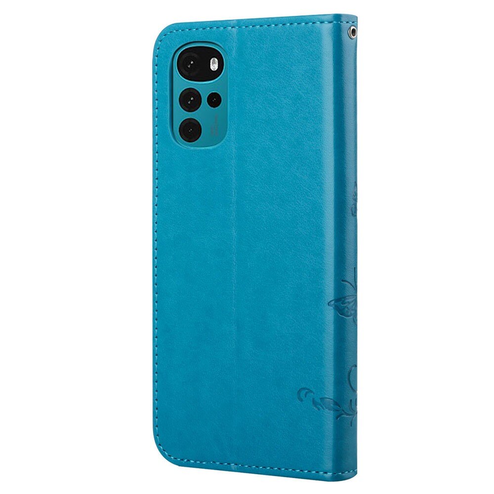 Læderetui Sommerfugle Motorola Moto G22 Blå