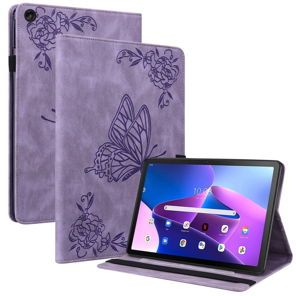 Læderetui Sommerfugle Lenovo Tab M10 (3rd gen) lila