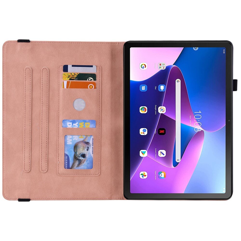 Læderetui Sommerfugle Lenovo Tab M10 (3rd gen) lyserød