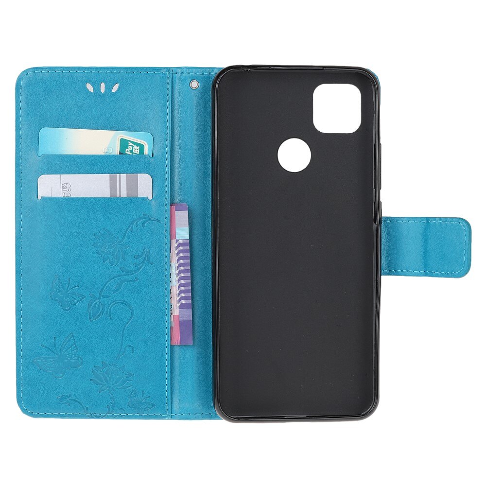 Læderetui Sommerfugle Xiaomi Redmi 9C Blå