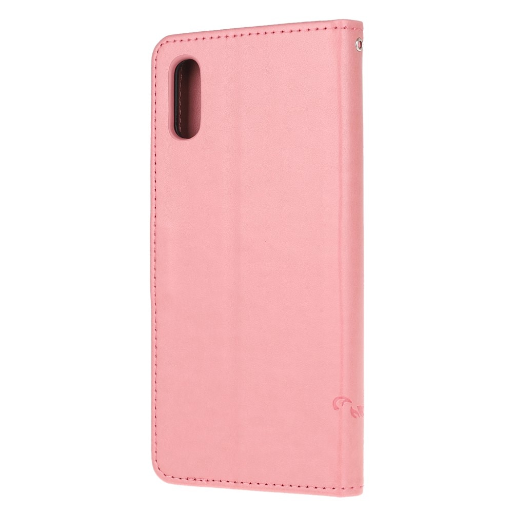 Læderetui Sommerfugle Xiaomi Redmi 9AT lyserød