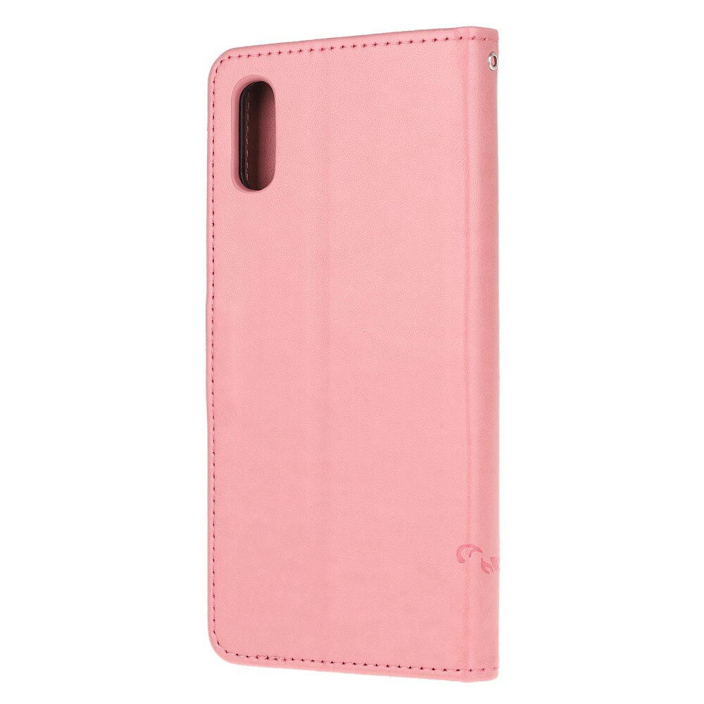 Læderetui Sommerfugle Xiaomi Redmi 9AT Lyserød