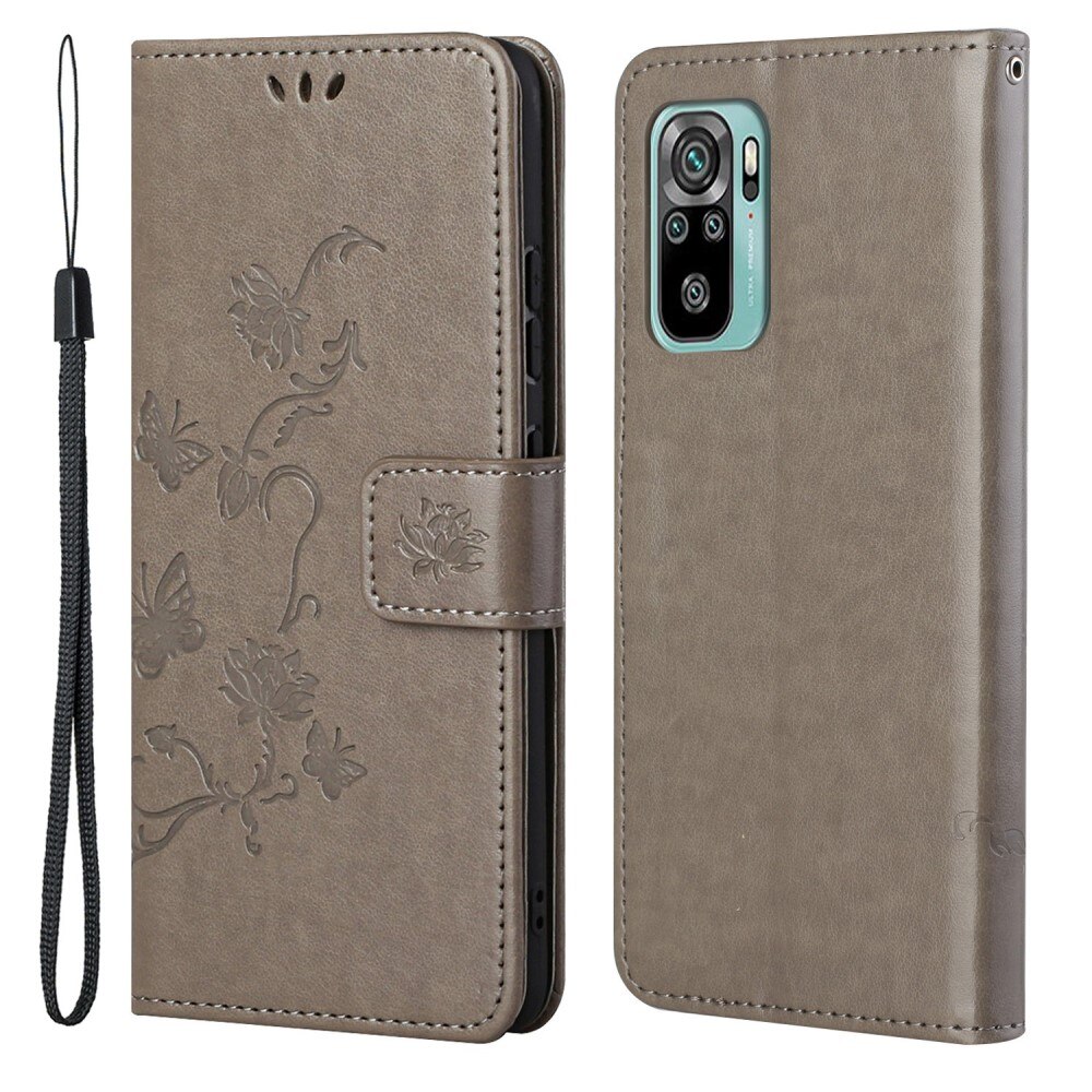 Læderetui Sommerfugle Xiaomi Redmi 10 Grå