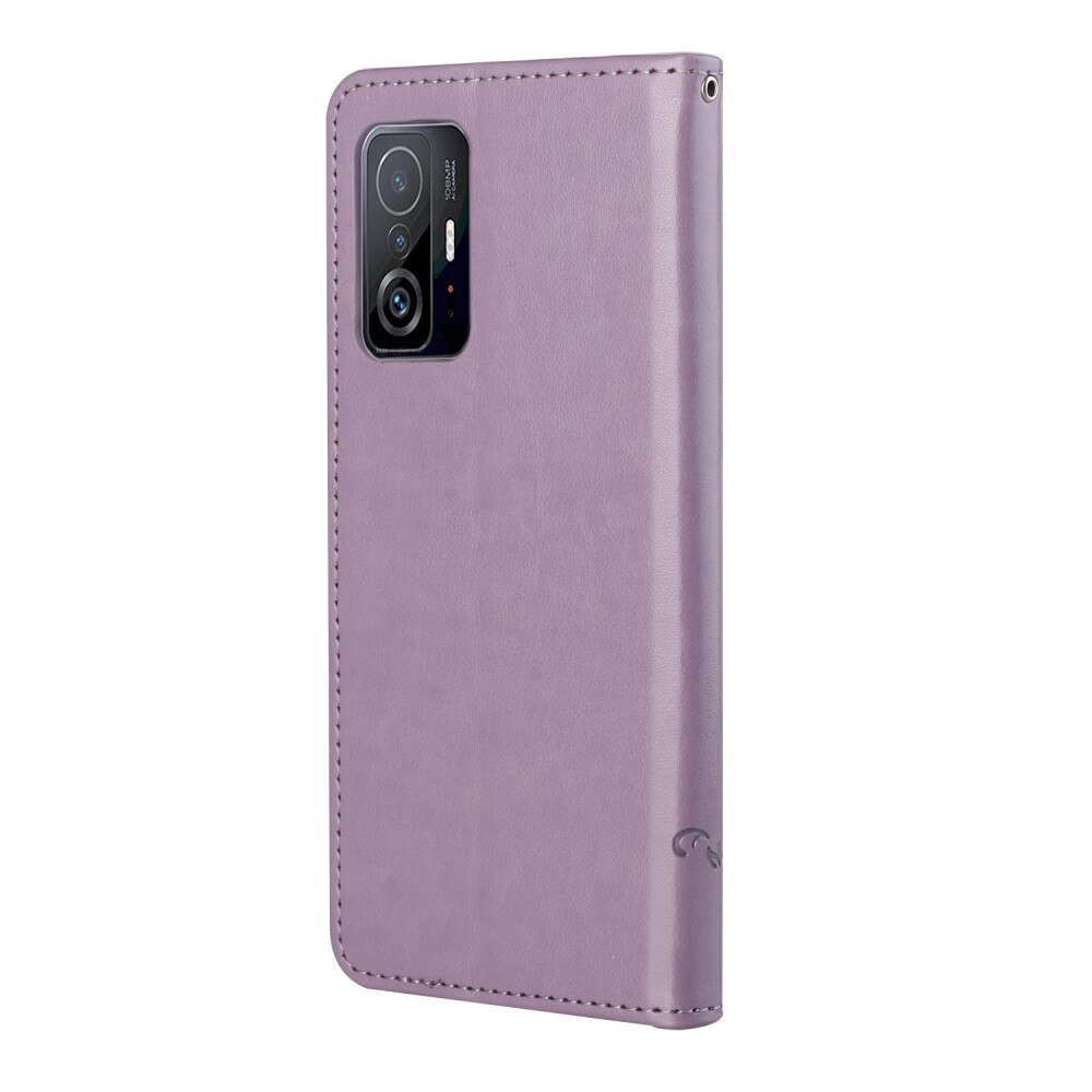 Læderetui Sommerfugle Xiaomi 11T/11T Pro Lilla