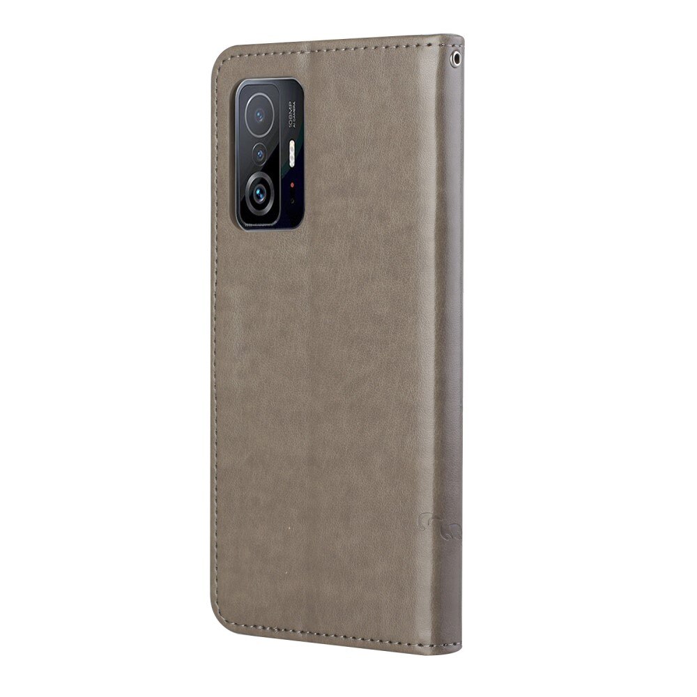 Læderetui Sommerfugle Xiaomi 11T/11T Pro Grå