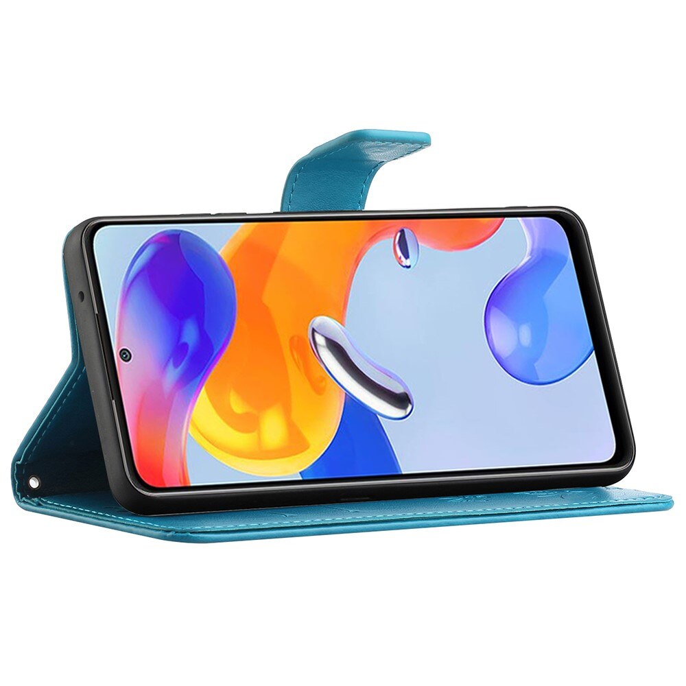 Læderetui Sommerfugle Xiaomi Redmi Note 11 Pro Blå