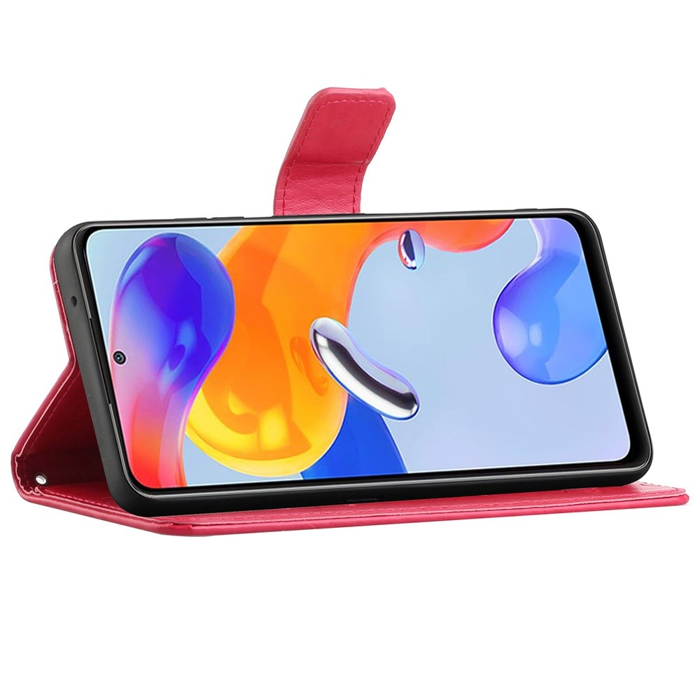 Læderetui Sommerfugle Xiaomi Redmi Note 11 Pro Rød